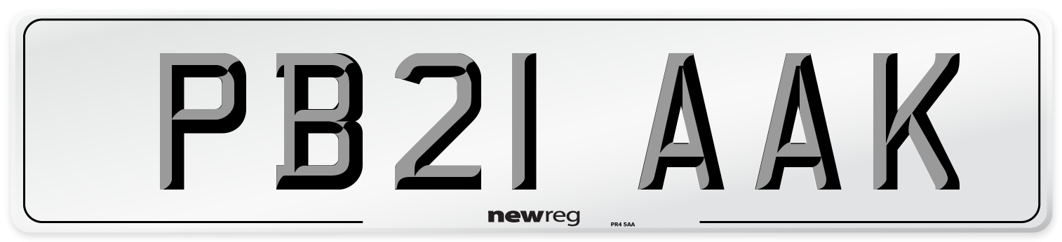 PB21 AAK Number Plate from New Reg